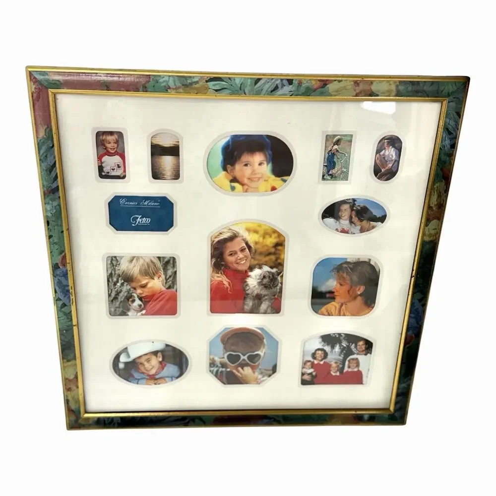 1980s Milano Cornici collage picture frame floral border Cottagecore Grandmacore